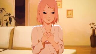 Sakura Seduces Naruto - Anime Hentai Cartoon. - 3 image