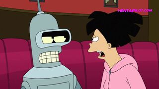 Bender Filled Amy Wong From Futurama With Sperm - Cartoon Parody - 3 image