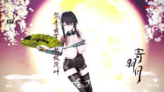 Aether Gazer Ying Zhao Hentai Undress Dance Big Boobs Bouncing MMD 3D Yellow Hand Fan (CLIP) - 10 image