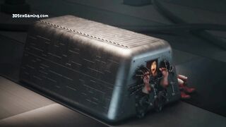 AI Robot Cum Machine Experimenting An Milking Brunette MILF - 3D Animation - 3 image