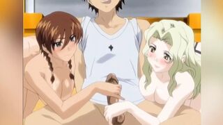 Lesbians caught by young step brother, so they fuck him - 1 image