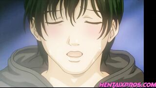 Horny milf jerks off step son, licks the cum off his nose - 7 image