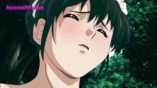 Sweetly Moaning and Squirting while Bouncing on Big Dick in the wood - HENTAI Uncensored - 7 image