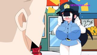 BUSTED! Busty Police Woman wants to punish the Thief - Cartoon Parody - 2 image