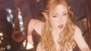 Uncensored hentai / 3D | Eileen wanted to get penetrated from the back and orgasms | Elf | Rise of Eros