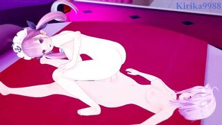 Minato Aqua and Houshou Marine and Nekomata Okayu intense futanari sex. - Hololive VTuber Hentai - 8 image