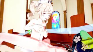 Genshin Impact Hentai - Barbara x Venti Sex in a church - Japanese Asian Manga Anime Game Porn - 4 image