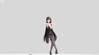 Honkai Impact Raiden Mei Strip Dance Show Hentai R18 MMD 3D Soft Dark Green Hair (CLIP) - 9 image