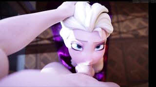 Elsa gets mouth full of Cream down her throat - 4 image