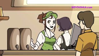 Chubby Barista MILF with Giant Lactating Boobs - 3D Cartoon Parody HQ - 1 image