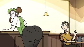 Chubby Barista MILF with Giant Lactating Boobs - 3D Cartoon Parody HQ - 10 image