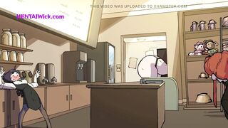 Chubby Barista MILF with Giant Lactating Boobs - 3D Cartoon Parody HQ - 6 image