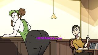 Chubby Barista MILF with Giant Lactating Boobs - 3D Cartoon Parody HQ - 9 image