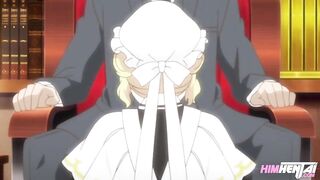 Anime Hentai - My busty maid gives me a blowjob with her tits - 2 image