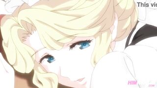 Anime Hentai - My busty maid gives me a blowjob with her tits - 5 image