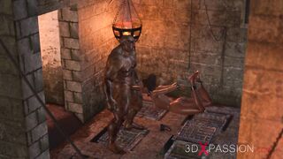 Cruel monsters fuck teen in the dark dungeon - 2 image