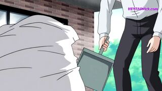 The Cleaning Lady got Caught - Double Penetration in Public Garden - Exclusive Hentai - SUB - 1 image