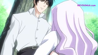 The Cleaning Lady got Caught - Double Penetration in Public Garden - Exclusive Hentai - SUB - 3 image