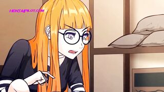 The Redhead is Passionately Playing Videogames and Doesn't Notice the Boner Between her Legs - 1 image