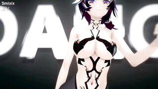 Genshin Eula Hentai Hot Sexy Dance Good Night Kiss MMD 3D Dark Crimson Hair (CLIP) - 7 image