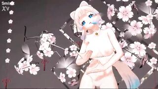 Genshin Impact Kokomi Hentai Undress Dance Catgirl MMD 3D Blue Eyes (CLIP) - 10 image