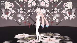 Genshin Impact Kokomi Hentai Undress Dance Catgirl MMD 3D Blue Eyes (CLIP) - 3 image