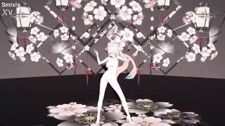 Genshin Impact Kokomi Hentai Undress Dance Catgirl MMD 3D Blue Eyes (CLIP) - 9 image