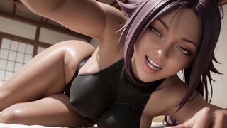Yoruichi Helps You To Relax And Lets You Cum On Her Breasts After Being Fucked - 1 image