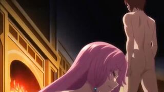 [Hentai] Pink-haired beautiful princess getting fucked hard by intruder and came while peeing herself - 2 image