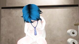 Student Cums in the Toilet with Ahegao - 10 image