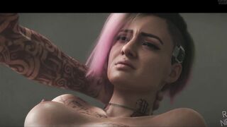 Cyberpunk 2077 judy Alvarez Love at First Braindance by Rash Nemain animation 3D Hentai - 5 image