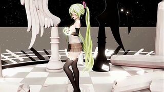 Hatsune Miku Hentai Dance Vocaloid Undress MMD 3D Blonde Hair (CLIP) - 1 image