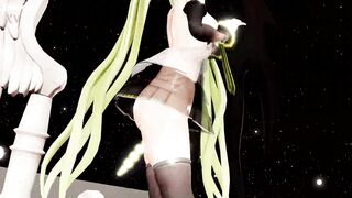Hatsune Miku Hentai Dance Vocaloid Undress MMD 3D Blonde Hair (CLIP) - 2 image