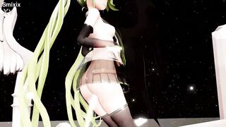 Hatsune Miku Hentai Dance Vocaloid Undress MMD 3D Blonde Hair (CLIP) - 3 image