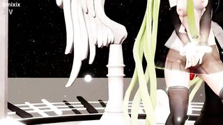 Hatsune Miku Hentai Dance Vocaloid Undress MMD 3D Blonde Hair (CLIP) - 4 image