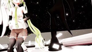Hatsune Miku Hentai Dance Vocaloid Undress MMD 3D Blonde Hair (CLIP) - 7 image