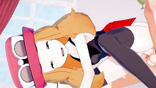 Pokemon 3D hentai: 1X years later, Clemont has finally found a bride and it was.... Serena!