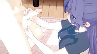 Blue Archive thicc thigh Yuuka 3D hentai - 2 image