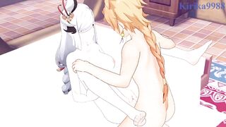 Shenhe and Yelan and Aether intense sex. - Genshin Impact Hentai