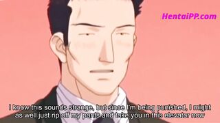 Elevator Breakdown Leads to Steamy Encounter for Voluptuous MILF ( Hentai Uncensored ) - 4 image