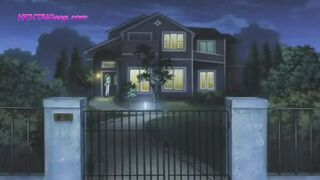 Busty MILF fucks the horny boy hard while bouncing her huge tits all over his filthy face! HENTAI UNCENSORED - 1 image