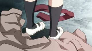 Cute redhead anime girl blows two guys and swallows semen - 2 image