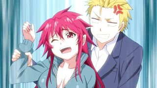 Cute redhead anime girl blows two guys and swallows semen - 7 image