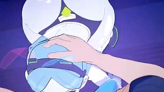 Cyberpunk Rebecca Hardcore Blowjob - Uncensored Hentai - 6 image