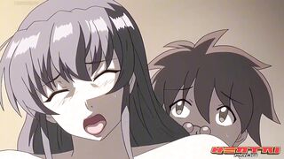 Hentai tenant fucks hot redhead and landlord - 10 image