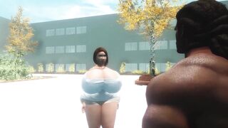 Naughty white teacher teaches BBC in public with busty slutty wife - 2 image