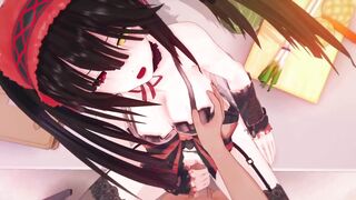 Tokisaki Kurumi and her busty friend engage in intense 3D hentai &Oppai action