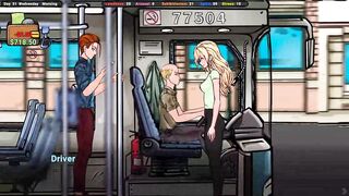Jenny gets off on strangers making her cum on the bus in this animated hentai game - 2 image