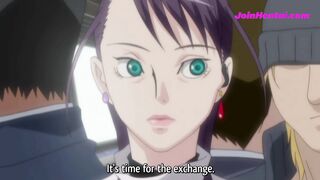 Big-titted MILF gets drenched in cum on a train gangbang - 5 image