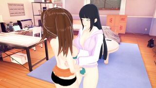 Naruto and Seven Deadly Sins cross over in a hot hentai with a sexy Diane and Hinata - 1 image